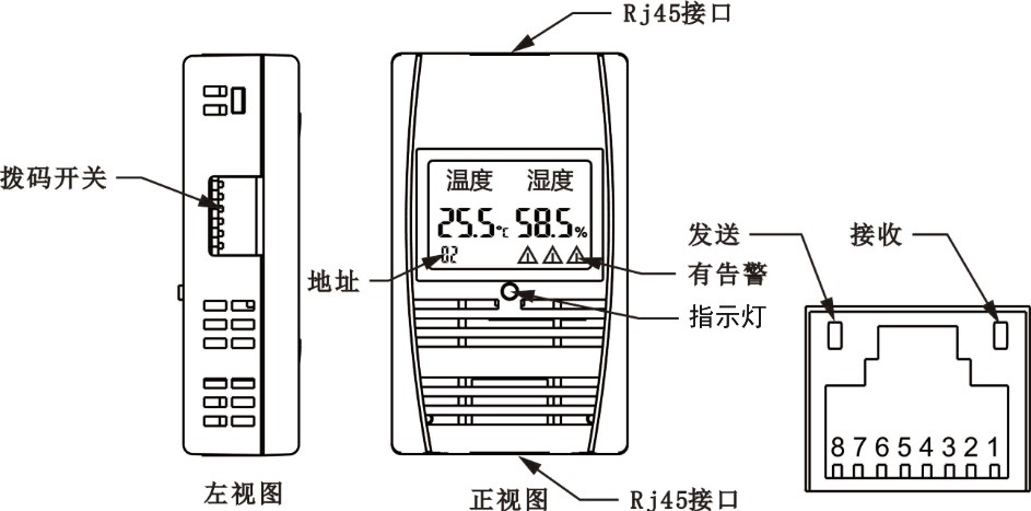 SPD-HT485_D机架温湿度传感器，机架温湿度传感器